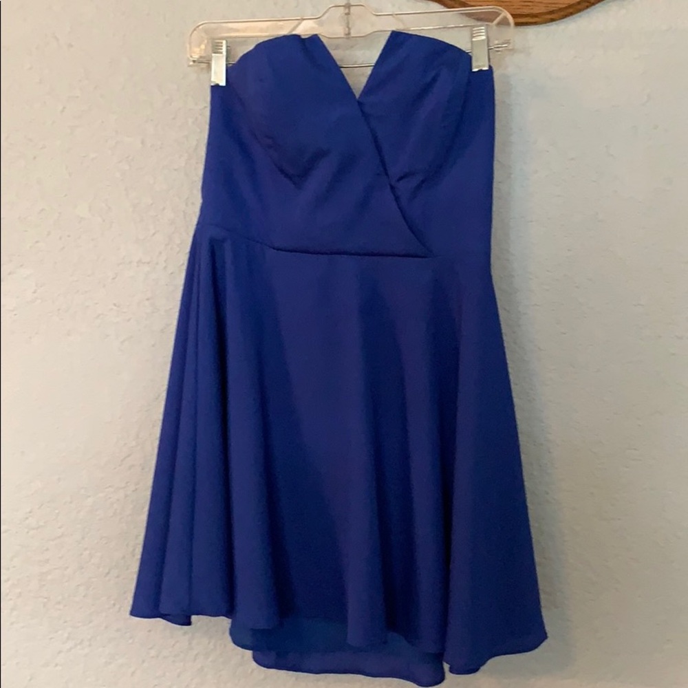 Electric blue strapless dress